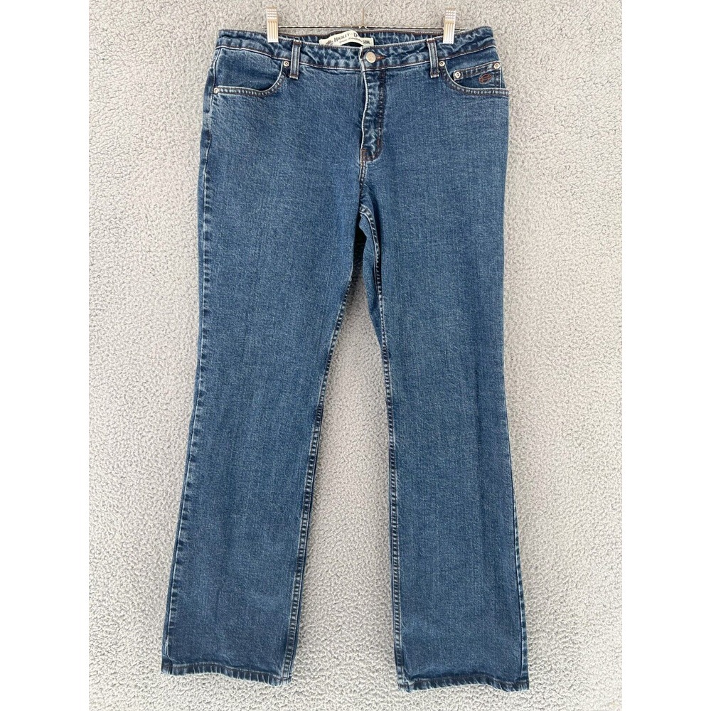 HARLEY DAVIDSON Jeans Women's Size 14 Boot Cut Mototcycle Denim Biker Ride Pants